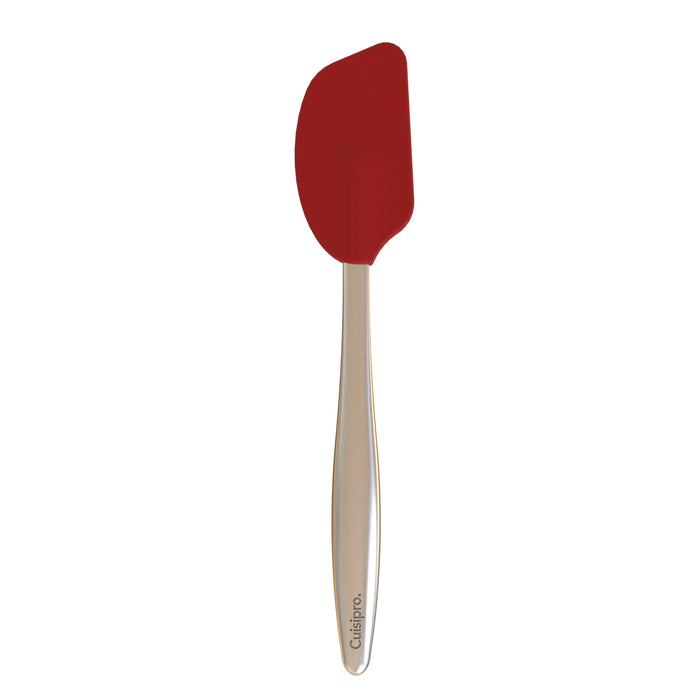 CUISIPRO Mini Silikonschaber mit Edelstahlgriff, rot, Länge: 20 cm