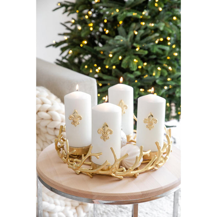 EDZARD Kerzenpin Lilie Gold 4er Satz H 6,5 cm