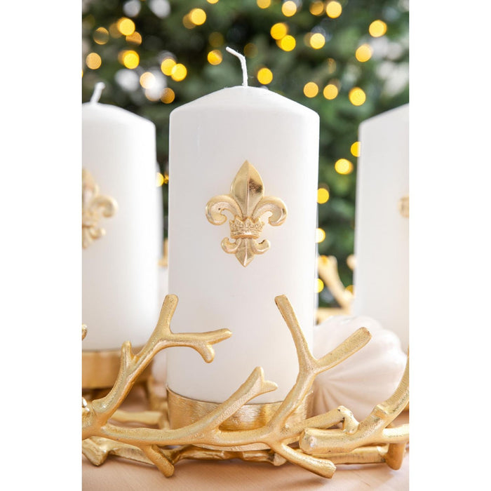 EDZARD Kerzenpin Lilie Gold 4er Satz H 6,5 cm