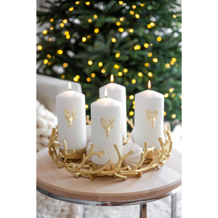 EDZARD Kerzenpin Elch 3er Satz Gold 6 cm