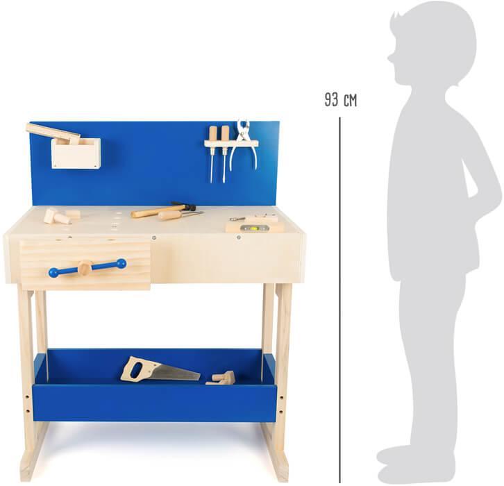small foot Kinderwerkbank Blau mit Zubehör