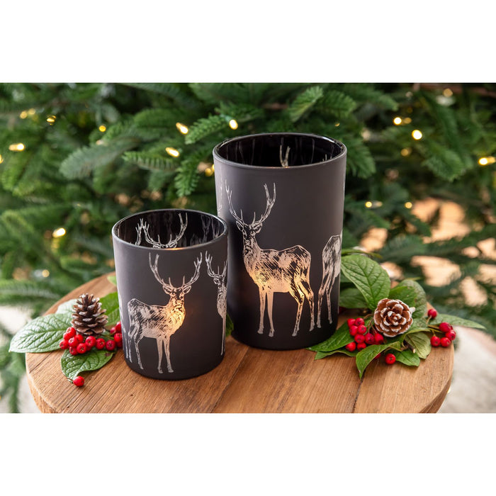 EDZARD Glas Windlicht Hirsch Tiu H 13 cm