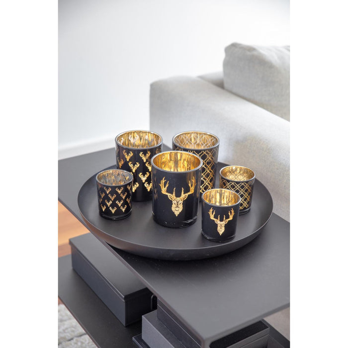 EDZARD Glas Windlicht Raute Ø 10 cm, H 13 cm