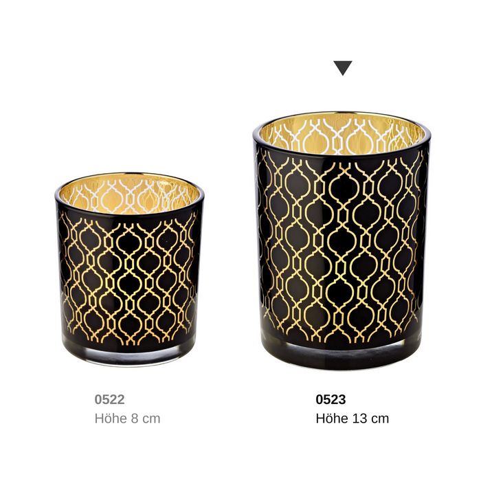 EDZARD Glas Windlicht Raute Ø 10 cm, H 13 cm