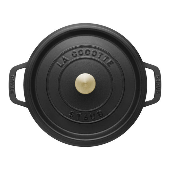 STAUB Cocotte, 22 cm | Schwarz | rund | Gusseisen