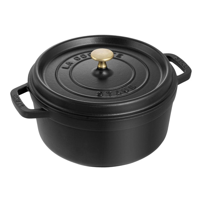 STAUB Cocotte, 22 cm | Schwarz | rund | Gusseisen
