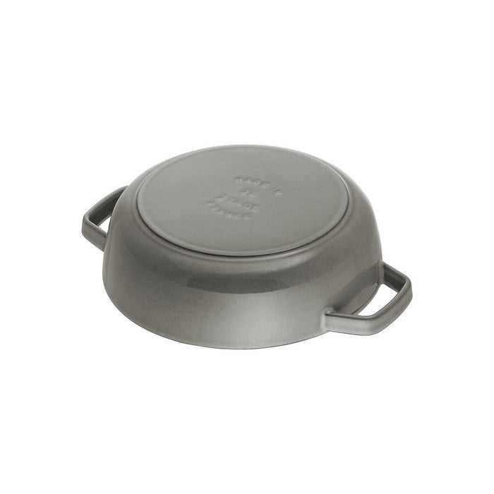 STAUB Bräter mit Chistera Drop-Structure, 28 cm | Graphit-Grau | rund | Gusseisen