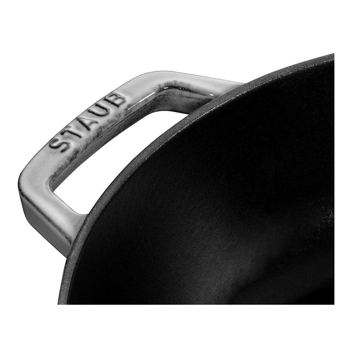 STAUB Bräter mit Chistera Drop-Structure, 24 cm | Graphit-Grau | rund | Gusseisen