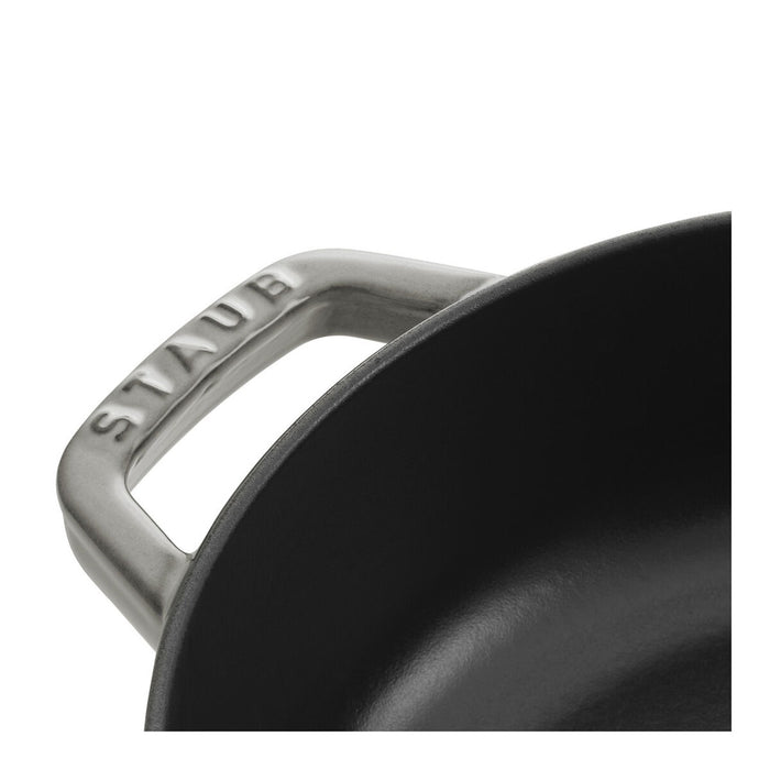 STAUB Bräter mit Chistera Drop-Structure, 24 cm | Graphit-Grau | rund | Gusseisen
