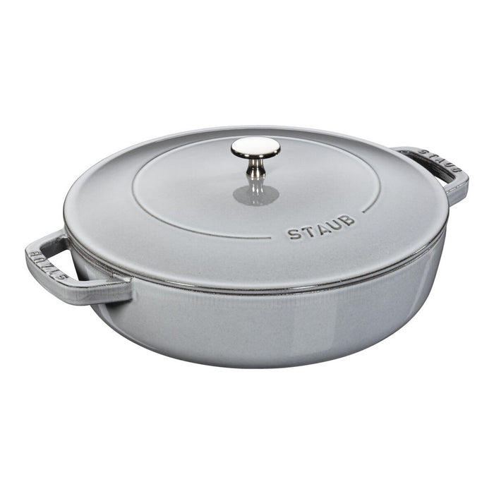 STAUB Bräter mit Chistera Drop-Structure, 28 cm | Graphit-Grau | rund | Gusseisen