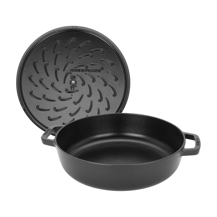 STAUB Bräter mit Chistera Drop-Structure, 28 cm | Schwarz | rund | Gusseisen