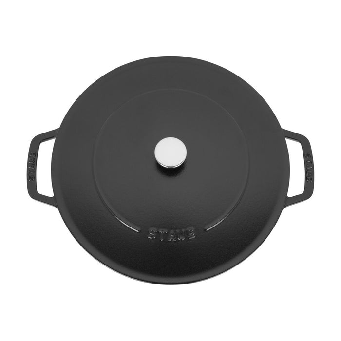 STAUB Bräter mit Chistera Drop-Structure, 28 cm | Schwarz | rund | Gusseisen