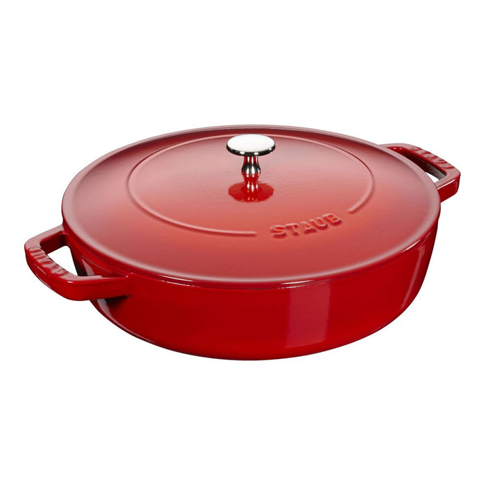 STAUB Bräter mit Chistera Drop-Structure, 24 cm | Graphit-Grau | rund | Gusseisen