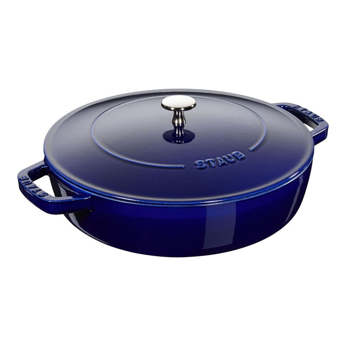 STAUB Bräter mit Chistera Drop-Structure, 24 cm | Graphit-Grau | rund | Gusseisen