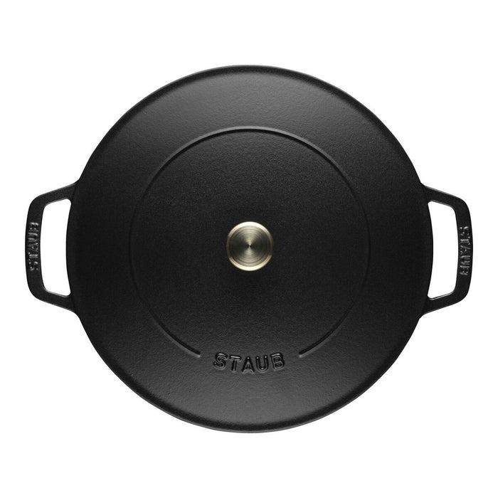 STAUB Bräter mit Chistera Drop-Structure, 24 cm | Schwarz | rund | Gusseisen