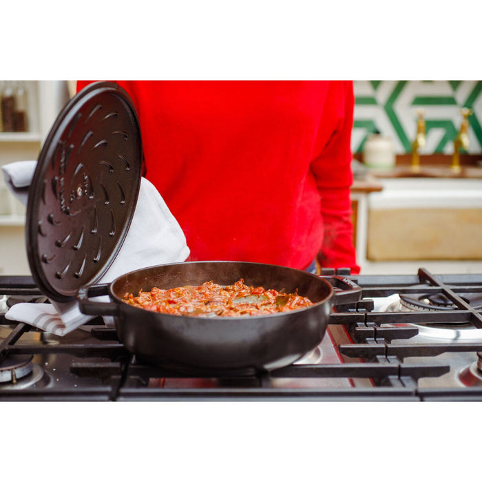 STAUB Bräter mit Chistera Drop-Structure, 24 cm | Schwarz | rund | Gusseisen