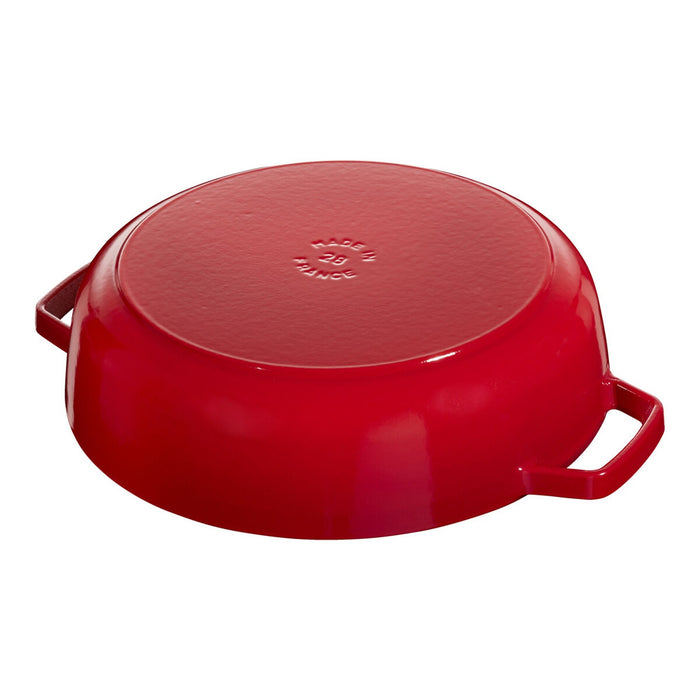 STAUB Bräter mit Chistera Drop-Structure , 28 cm | Kirsch-Rot | rund | Gusseisen