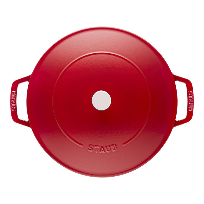 STAUB Bräter mit Chistera Drop-Structure, 24 cm | Kirsch-Rot | rund | Gusseisen