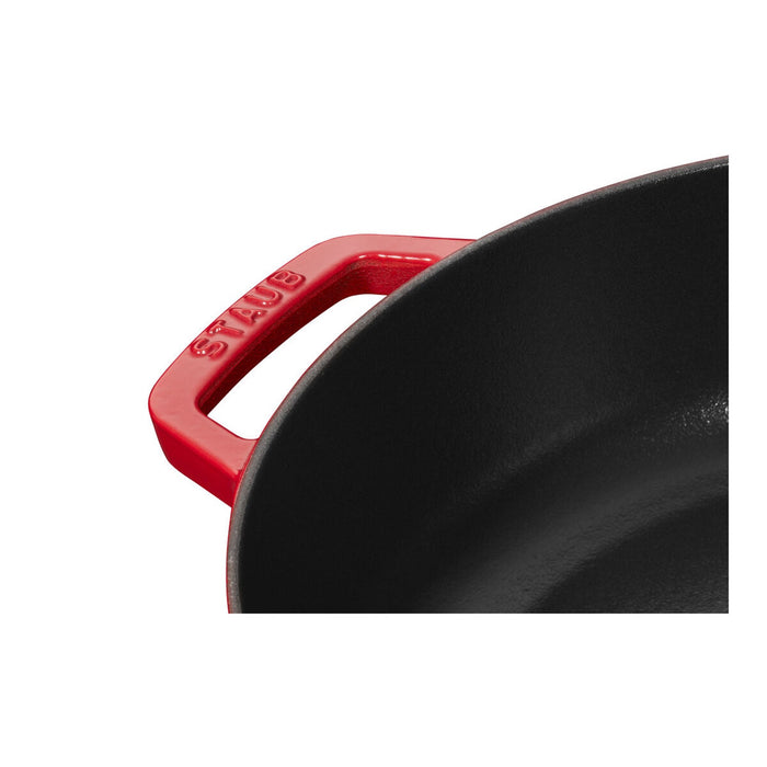 STAUB Bräter mit Chistera Drop-Structure, 24 cm | Kirsch-Rot | rund | Gusseisen