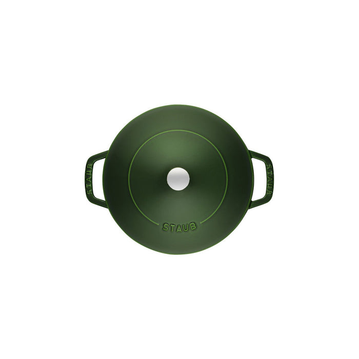 STAUB Bräter mit Chistera Drop-Structure, 28 cm | Basilikum-Grün | rund | Gusseisen