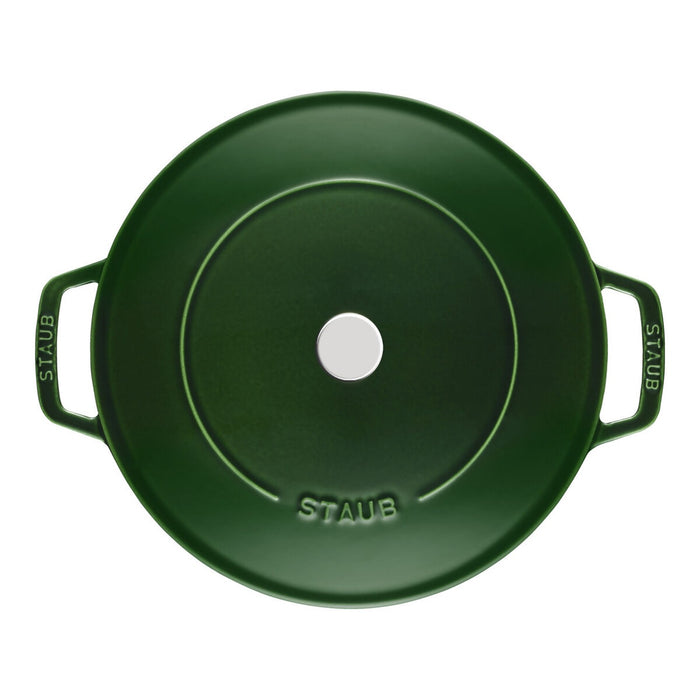 STAUB Bräter mit Chistera Drop-Structure, 24 cm | Basilikum-Grün | rund | Gusseisen