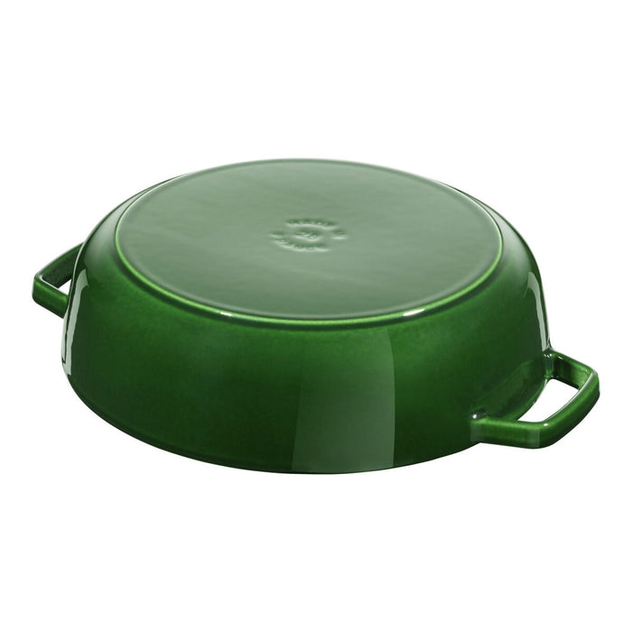 STAUB Bräter mit Chistera Drop-Structure, 24 cm | Basilikum-Grün | rund | Gusseisen