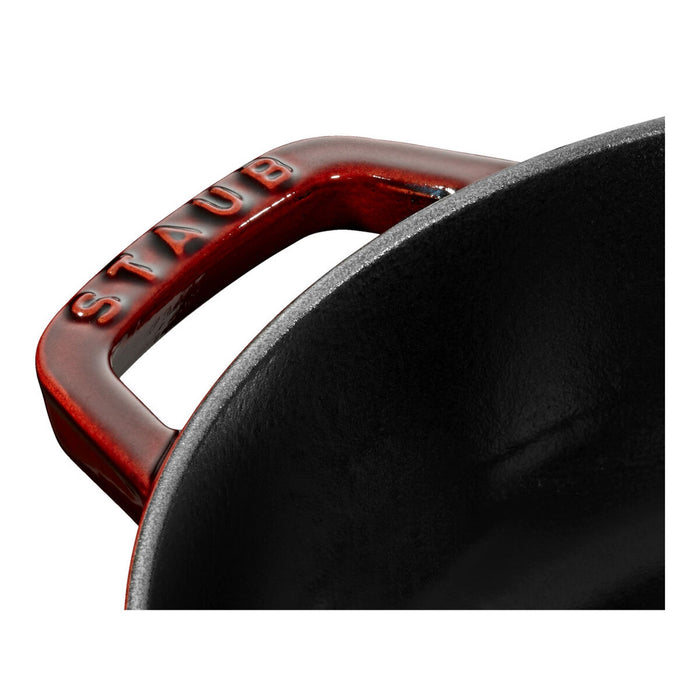 STAUB Bräter mit Chistera Drop-Structure, 24 cm | Grenadine-Rot | rund | Gusseisen