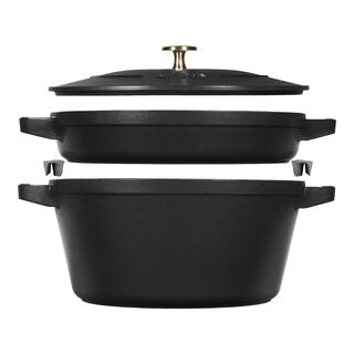 STAUB Kochtopfset, 2-tlg | Schwarz | rund | Gusseisen