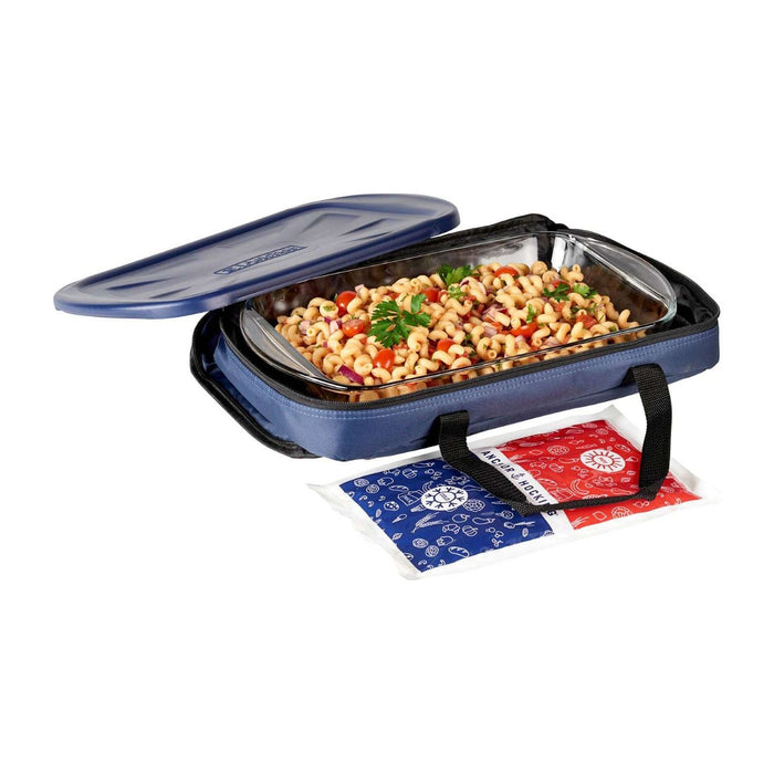 Anchor Hocking Auflaufformen-Set Bake ’N Take 2,8 L, marineblau