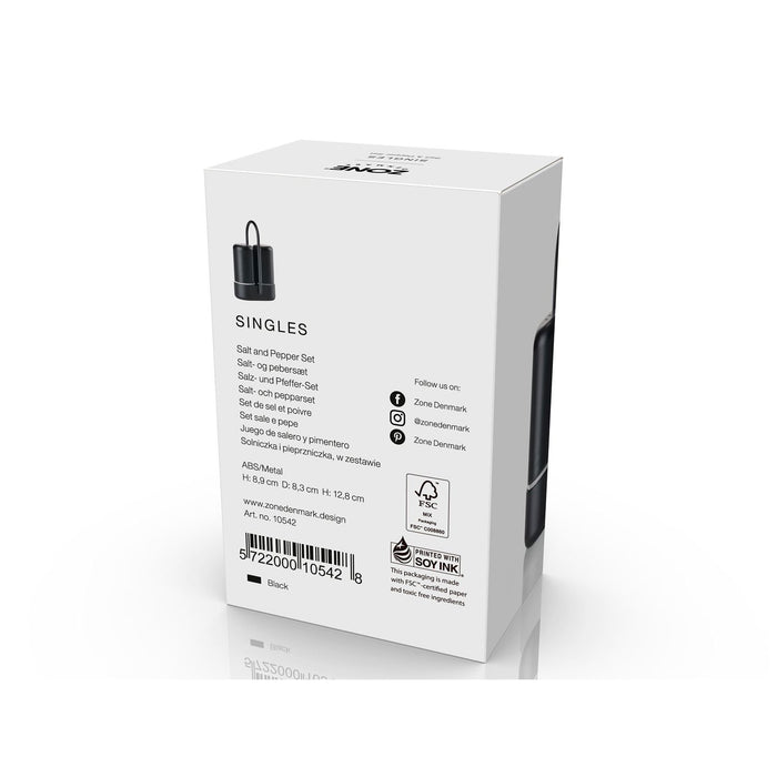 Zone Denmark Salz-Pfefferset Singles 6,5x3x9cm Black