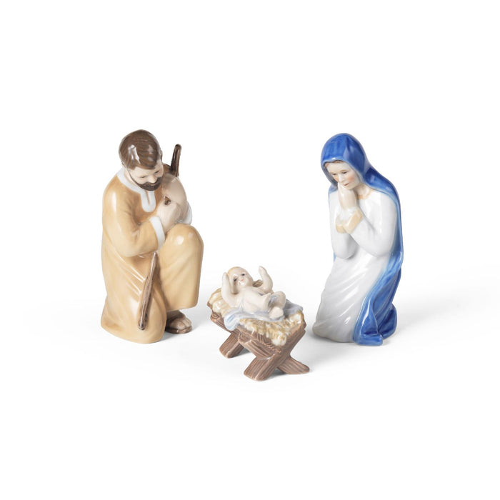Royal Copenhagen Krippenset, Josef, Maria und Jesuskind, 13 cm, 13 cm, 5,5 cm, 3 Stk.