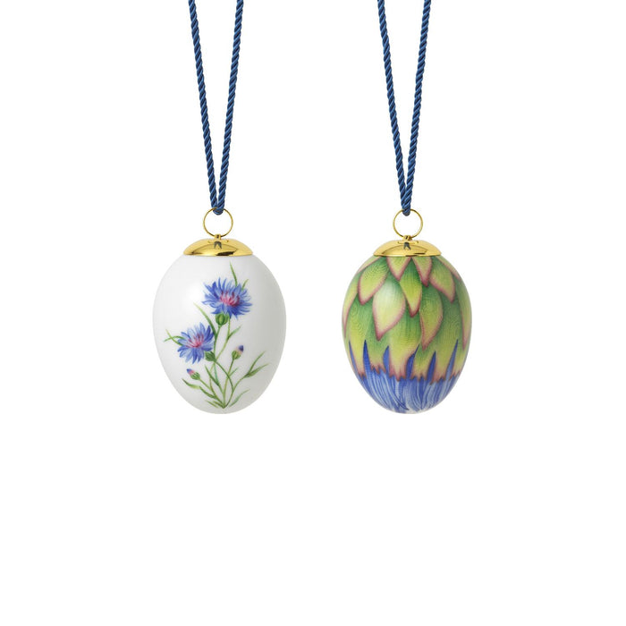 Royal Copenhagen Frühling Ei 2024, Corn Flower Buds and Petals, 2 pcs