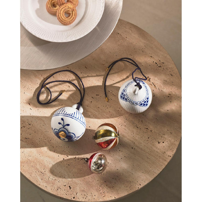 Royal Copenhagen Blue Fluted Mega und Princess Kugel-Set 9,5 cm, 2 St.