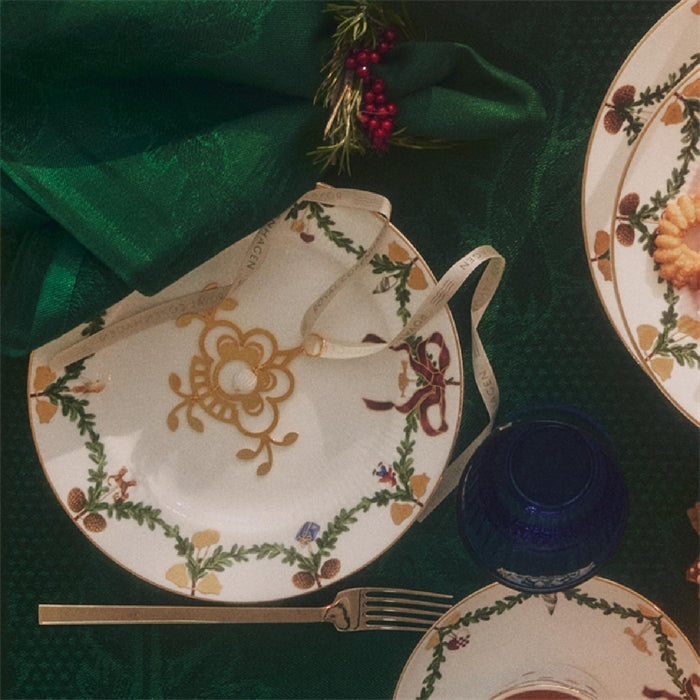 Royal Copenhagen Christmas Vergoldetes Weihnachtsornament Blume 10cm