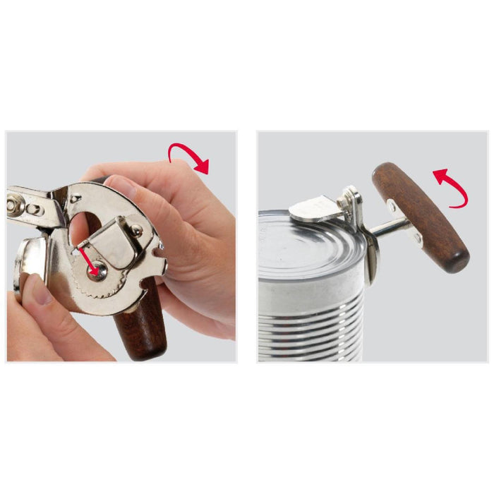 Westmark Profidosenöffner, Für den gewerblichen Gebrauch, für Dosen in Gastronomiegröße, Stahl/Holz, Titan, 12242260