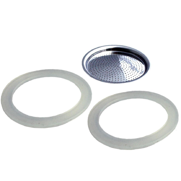 GEFU 2 Dichtungsringe/ 1 Filter für 16080 zu Art.-Nr. 16080 Espressokocher LUCINO, 6 Tassen