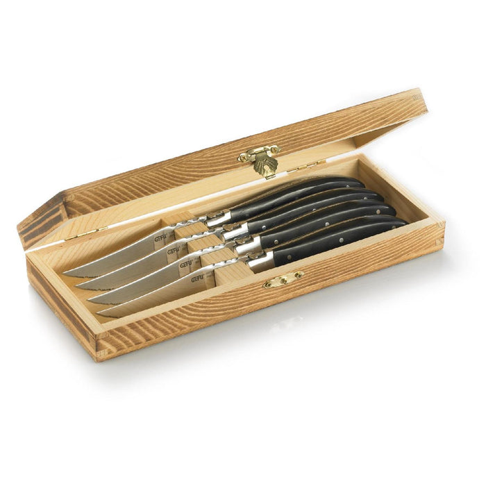 GEFU Steakmesser-Set BASCO, 4 Stück in edler Kiefernholz-Box