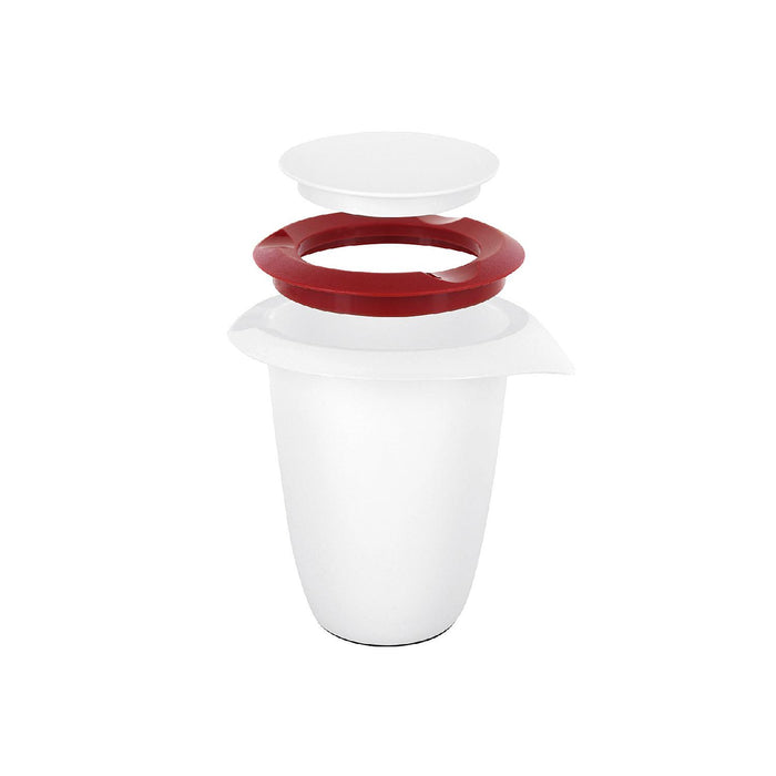Quirltopf mit zweigeteiltem Deckel, 1 l, rot