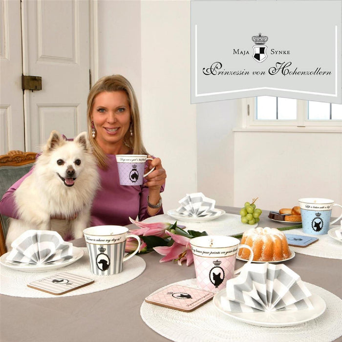 Goebel Princess Dogs Maja von Hohenzollern-Life is better with a dog - Tablett