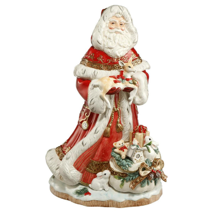 Goebel Fitz & Floyd Christmas Collection Santa mit Geschenkesack vorne - Figur