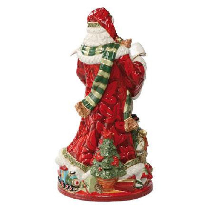 Goebel Fitz & Floyd Christmas Collection Santa mit Schriftrolle, Rot - Figur