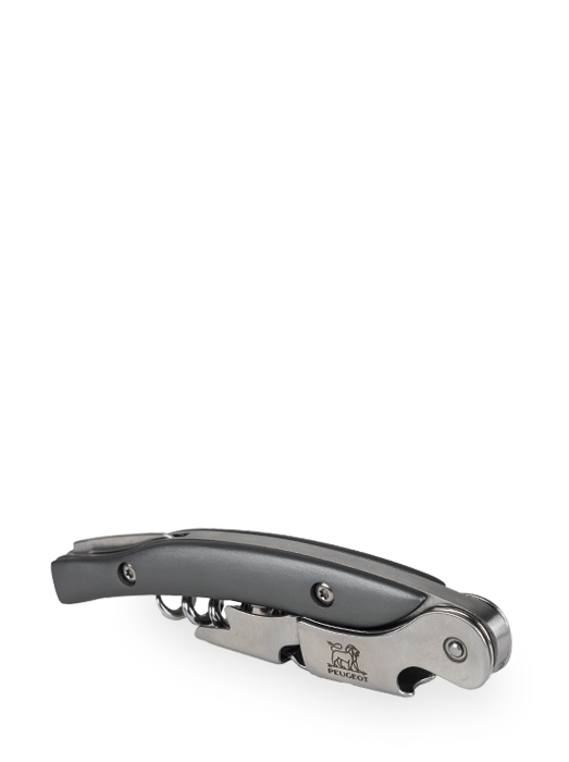 PEUGEOT Malbec Sommelier-Korkenzieher mit Doppelhebel-Funktion, Carbon, 13cm
