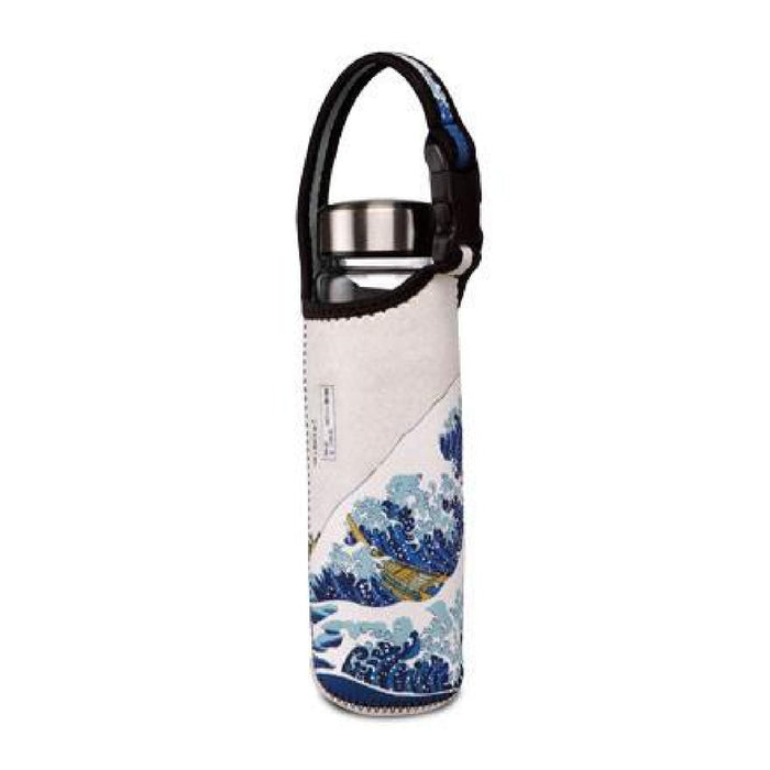 Goebel Katsushika Hokusai  - "Die Welle" - Glasflasche mit Neoprenhülle