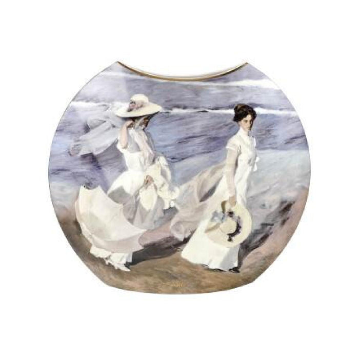 Goebel Joaquin Sorolla  - "Boote / Spaziergang am Strand" - Vase
