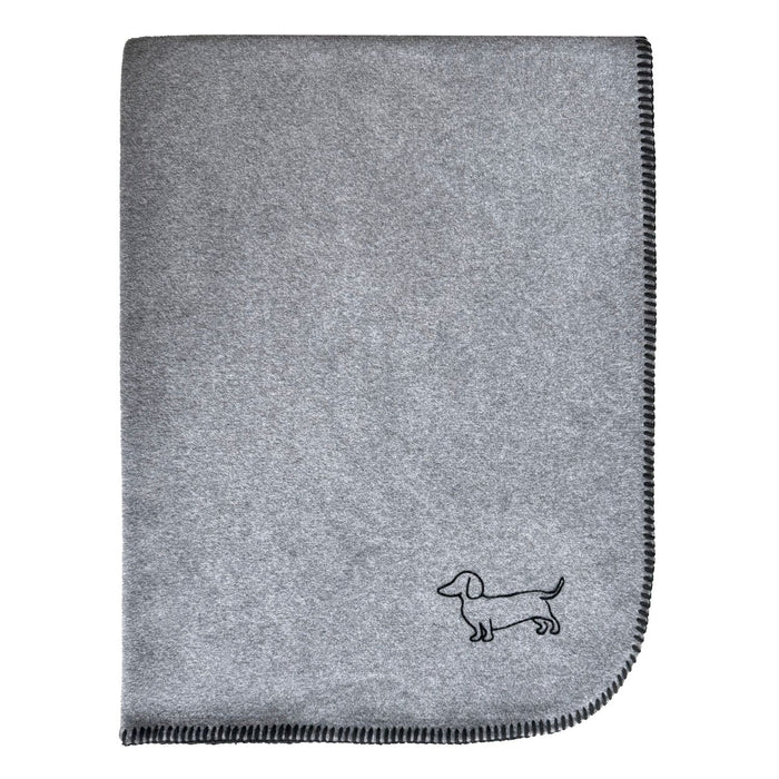 Eagle Products Decke POLDI XS, 80x100 cm, flanell (Flockdruck Dackel und Kammstich schwarz)