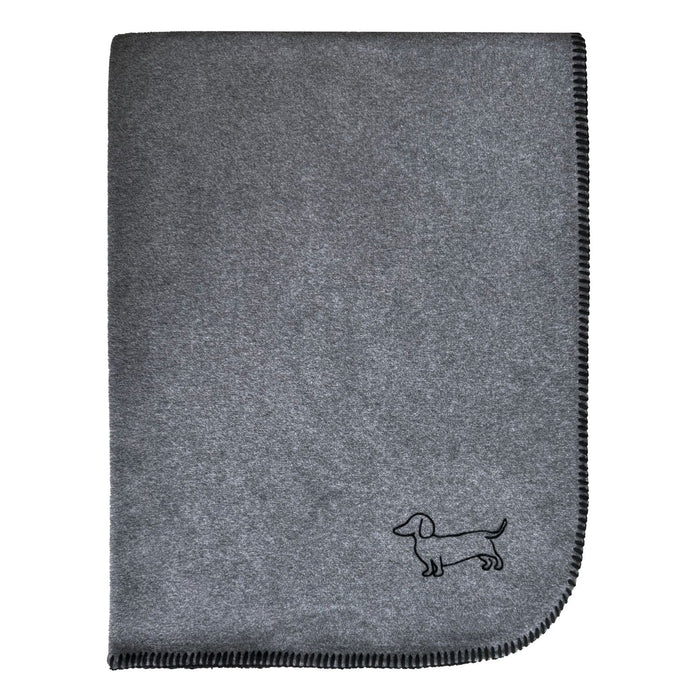 Eagle Products Decke POLDI XS, 80x100 cm, anthrazit (Flockdruck Dackel und Kammstich schwarz)