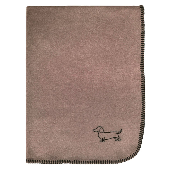 Eagle Products Decke POLDI XS, 80x100 cm, nutria (Flockdruck Dackel und Kammstich schwarz)