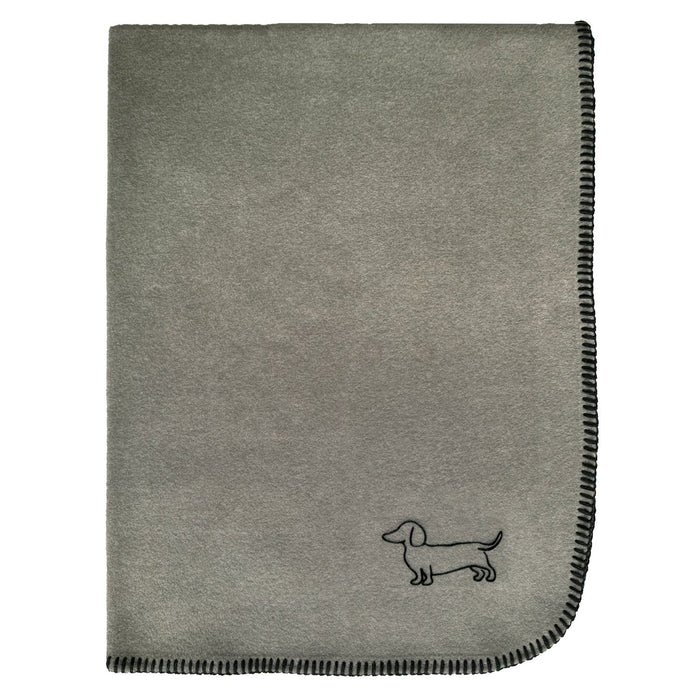 Eagle Products Decke POLDI XS, 80x100 cm, agave (Flockdruck Dackel und Kammstich schwarz)