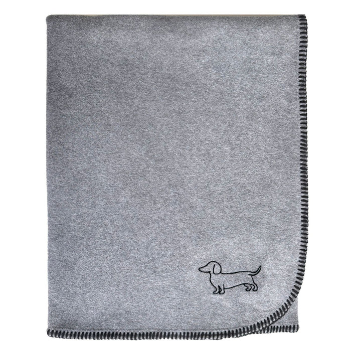 Eagle Products Decke POLDI, 100x160 cm, flanell (Flockdruck Dackel und Kammstich schwarz)