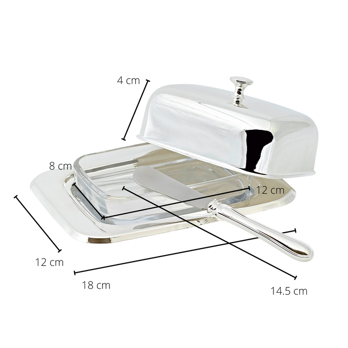 EDZARD Butterdose Mista m. Messer L 18 cm